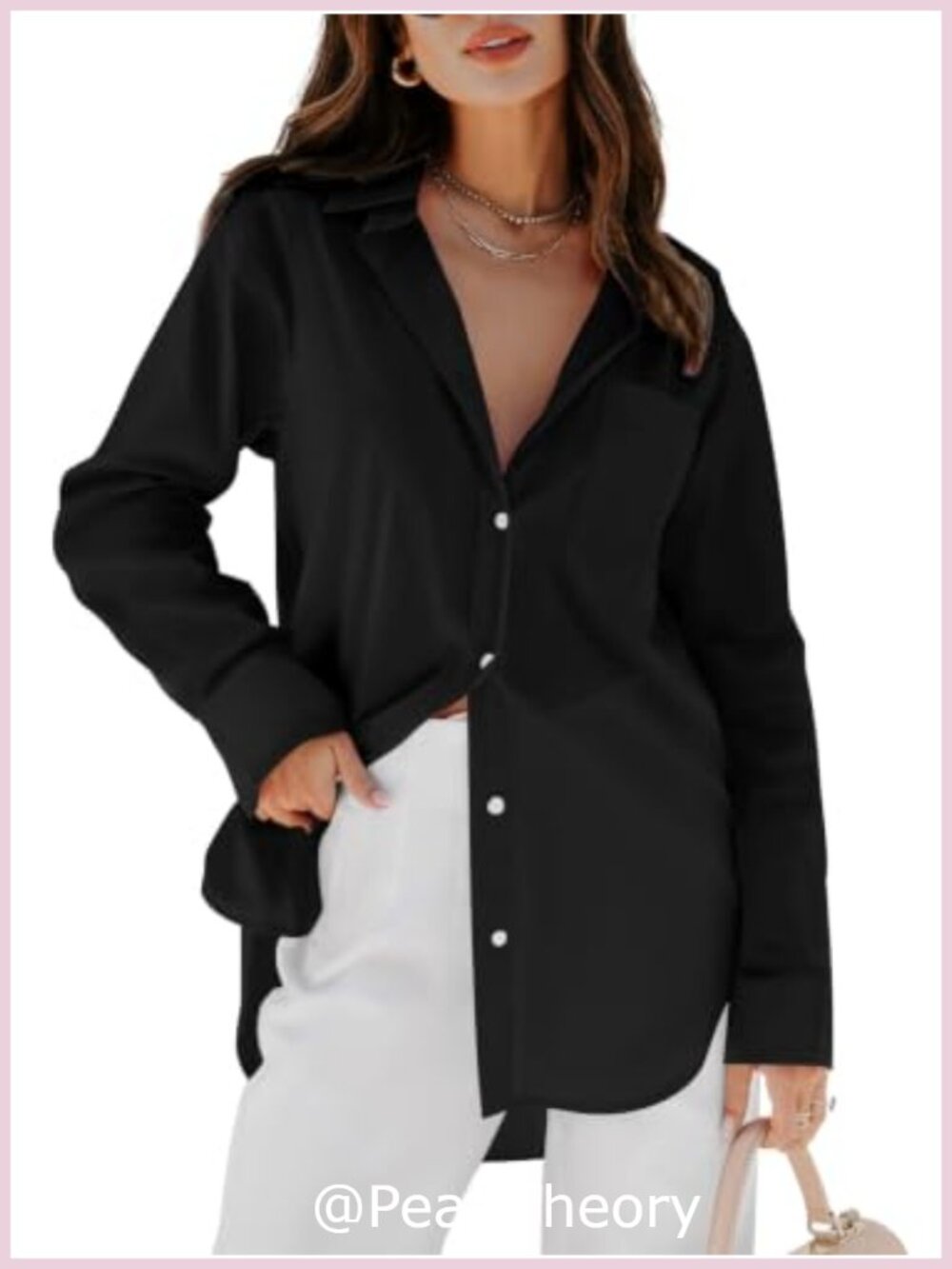 Oversized Button Down Shirt Womens Long Sleeve Collared Poplin Blouse